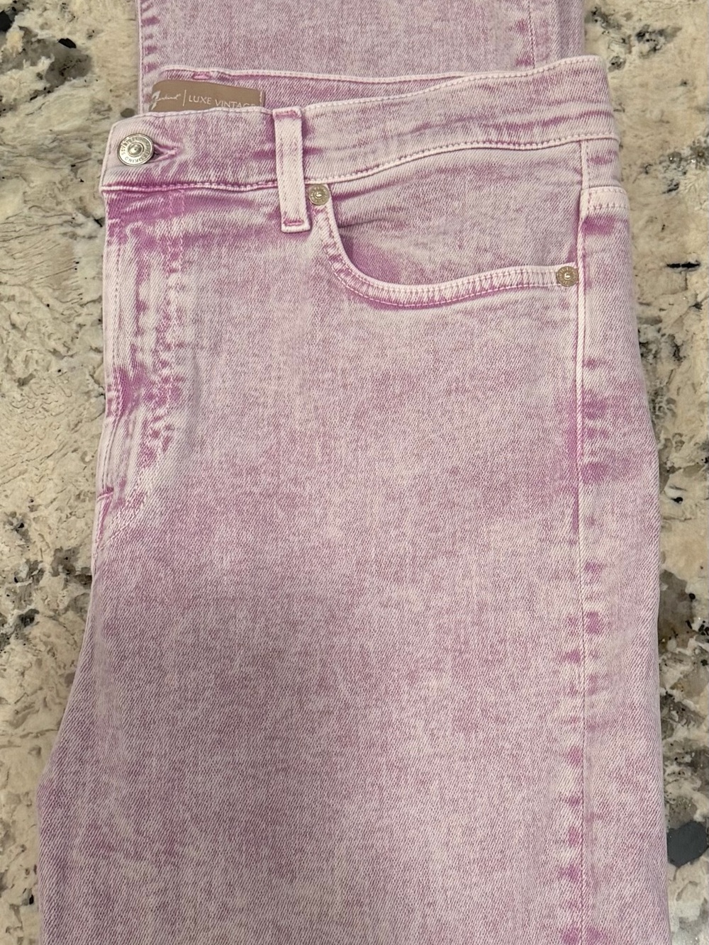 7 for All Mankind Highwaist Slim Kick Crop Jeans Pink Washed Size 32